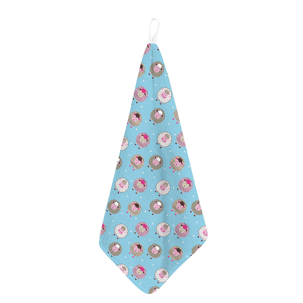 Cartoon Sheep Pattern Print Hand Towel
