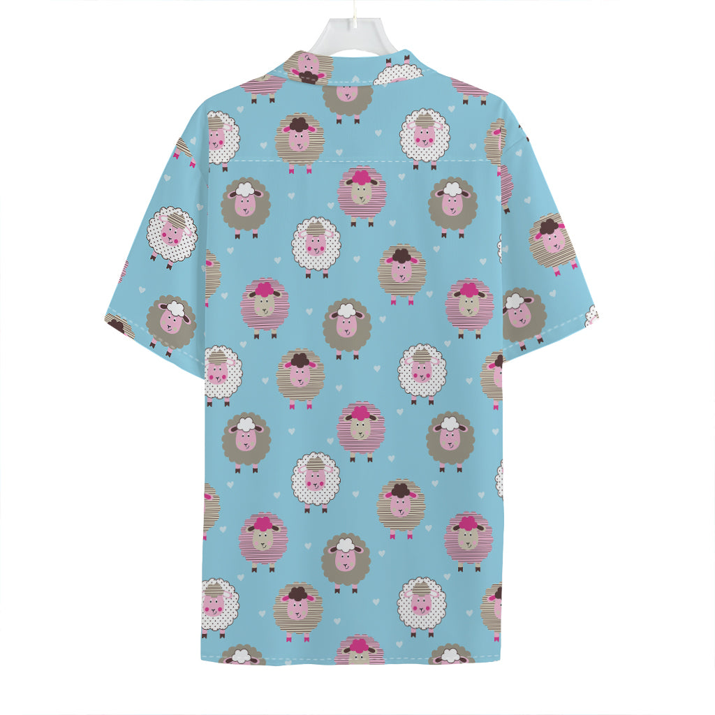 Cartoon Sheep Pattern Print Hawaiian Shirt