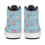 Cartoon Sheep Pattern Print High Top Leather Sneakers