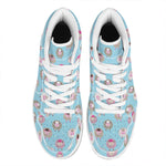 Cartoon Sheep Pattern Print High Top Leather Sneakers