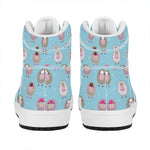 Cartoon Sheep Pattern Print High Top Leather Sneakers