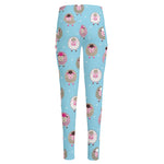 Cartoon Sheep Pattern Print High-Waisted Pocket Leggings