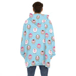 Cartoon Sheep Pattern Print Hoodie Blanket