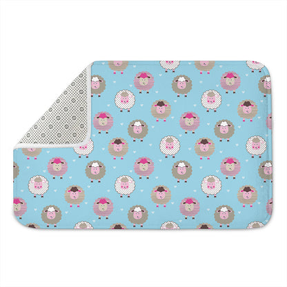 Cartoon Sheep Pattern Print Indoor Door Mat