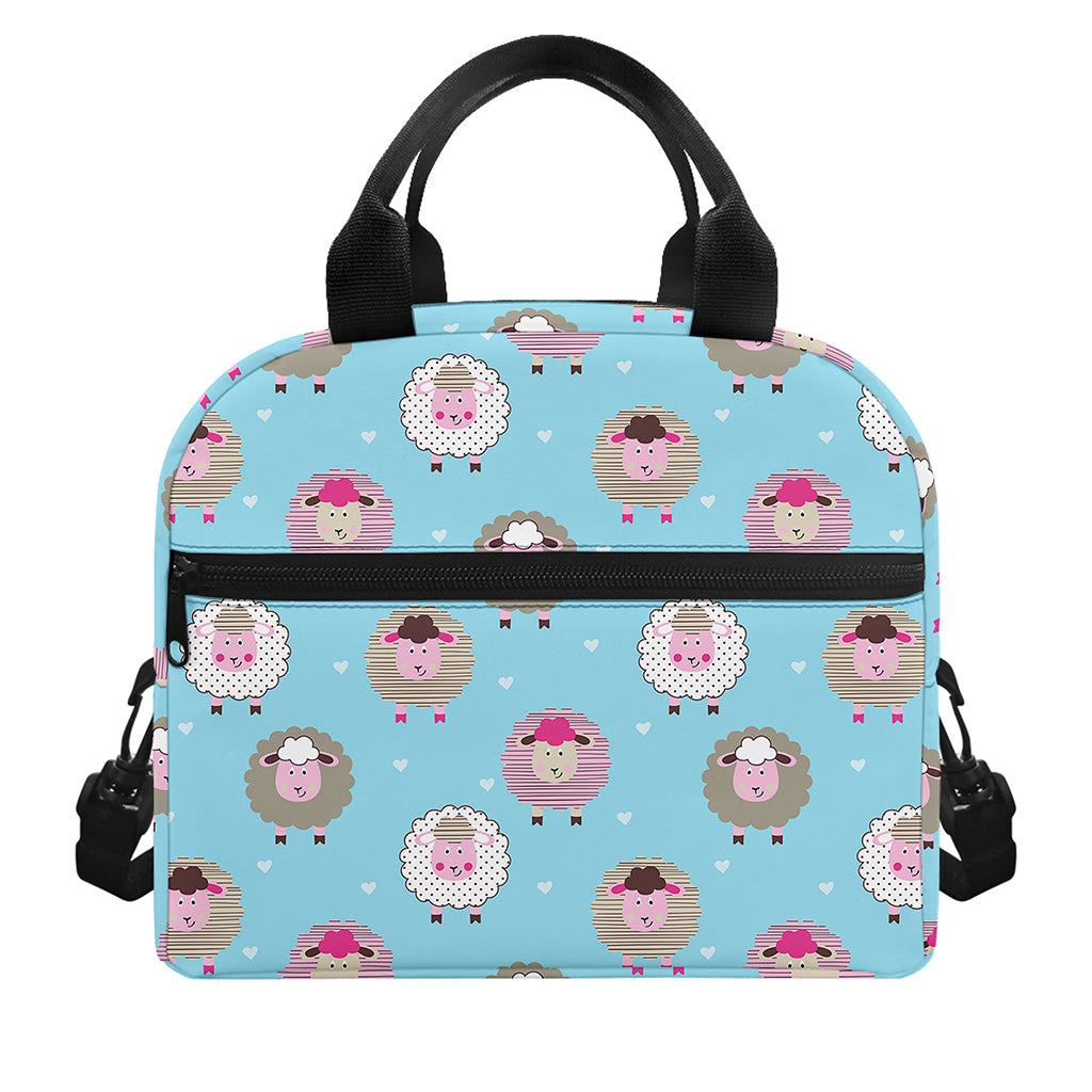Cartoon Sheep Pattern Print Insulated Lunch Bag