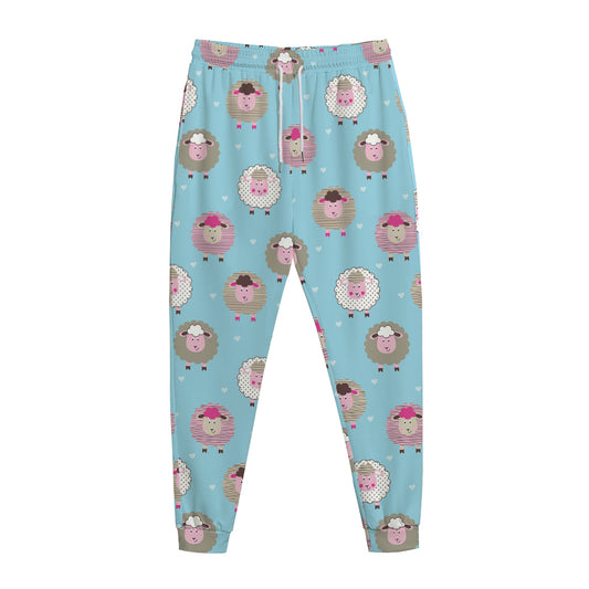 Cartoon Sheep Pattern Print Jogger Pants