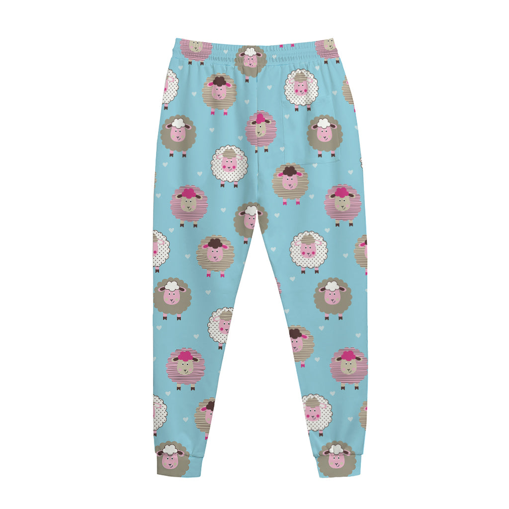 Cartoon Sheep Pattern Print Jogger Pants
