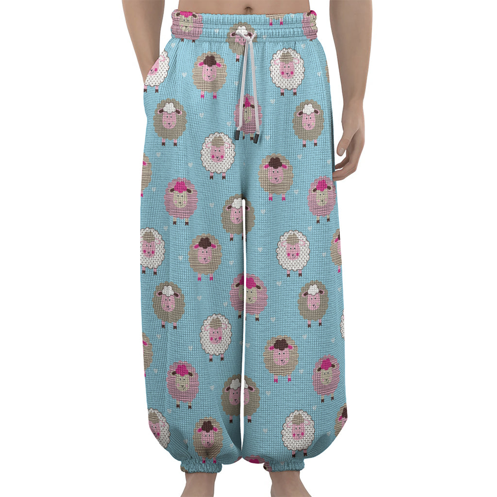 Cartoon Sheep Pattern Print Lantern Pants