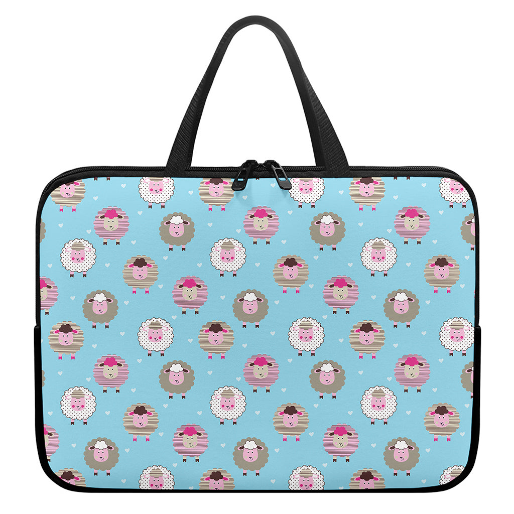 Cartoon Sheep Pattern Print Laptop Sleeve With Handle