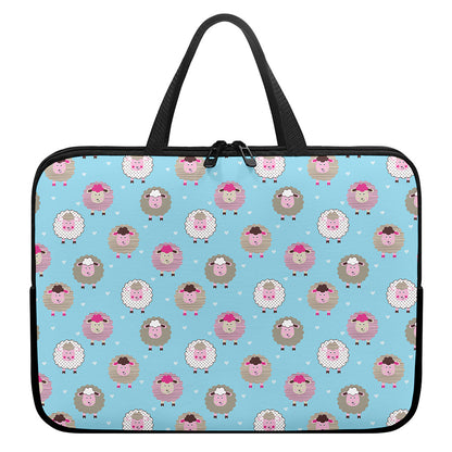 Cartoon Sheep Pattern Print Laptop Sleeve With Handle