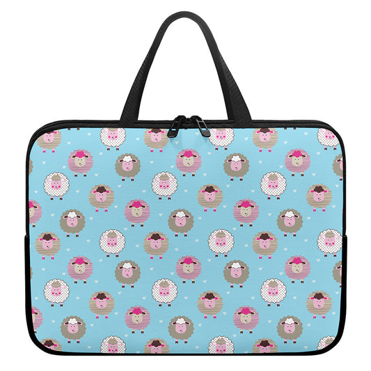 Cartoon Sheep Pattern Print Laptop Sleeve With Handle