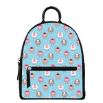Cartoon Sheep Pattern Print Leather Backpack