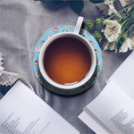 Cartoon Sheep Pattern Print Leather Coaster Set