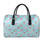 Cartoon Sheep Pattern Print Leather Duffle Bag