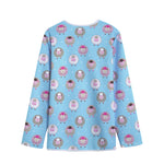 Cartoon Sheep Pattern Print Long Sleeve Short Coat