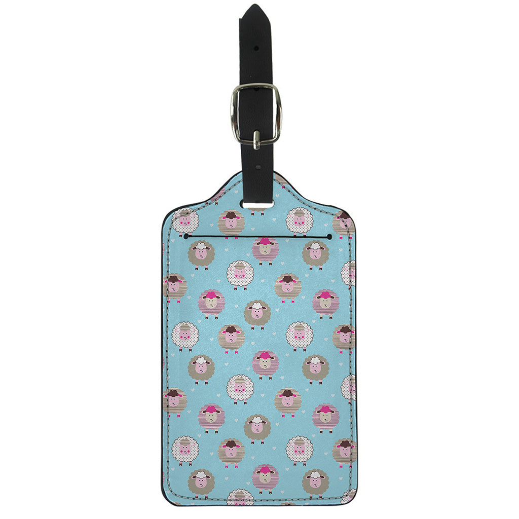 Cartoon Sheep Pattern Print Luggage Tag