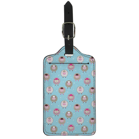 Cartoon Sheep Pattern Print Luggage Tag