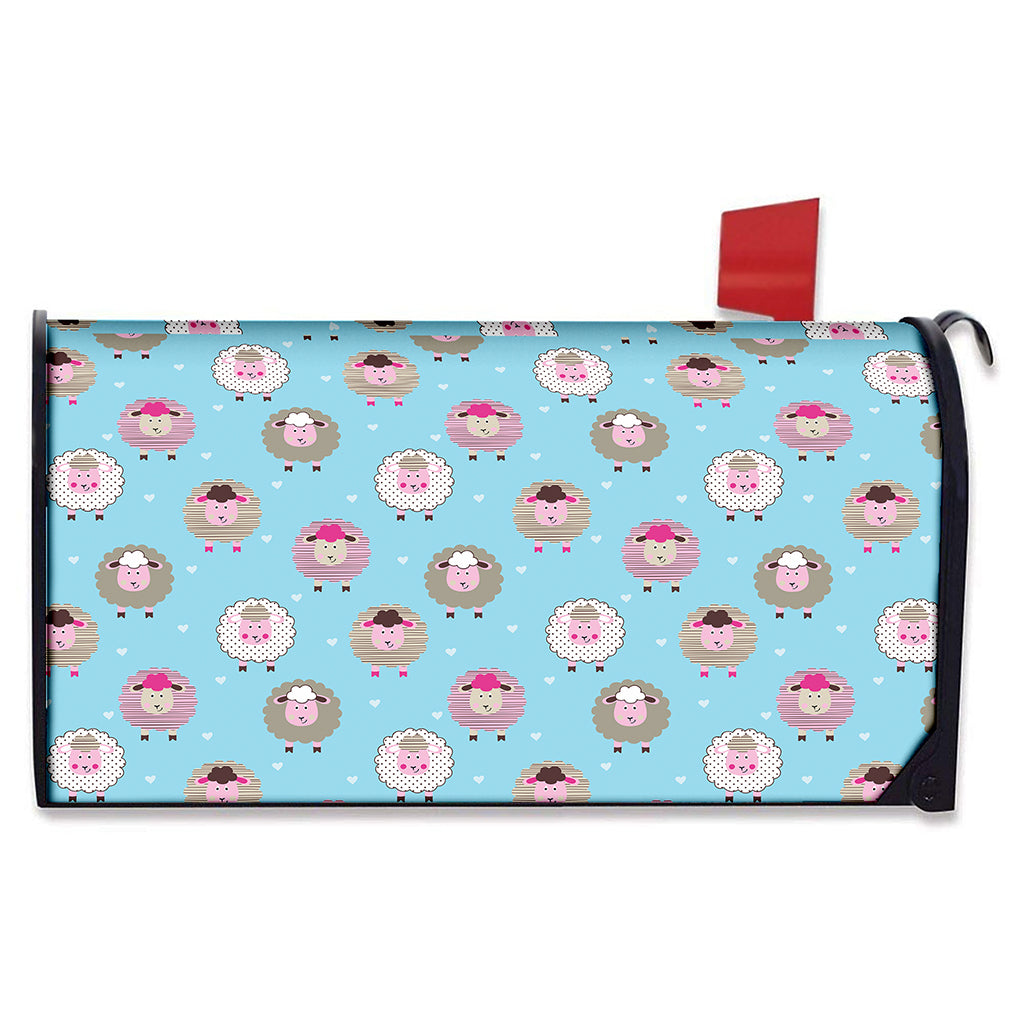 Cartoon Sheep Pattern Print Mailbox Cover