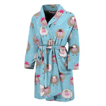 Cartoon Sheep Pattern Print Men's Bathrobe