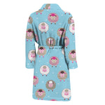 Cartoon Sheep Pattern Print Men's Bathrobe