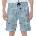 Cartoon Sheep Pattern Print Men's Beach Shorts