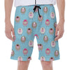 Cartoon Sheep Pattern Print Men's Beach Shorts