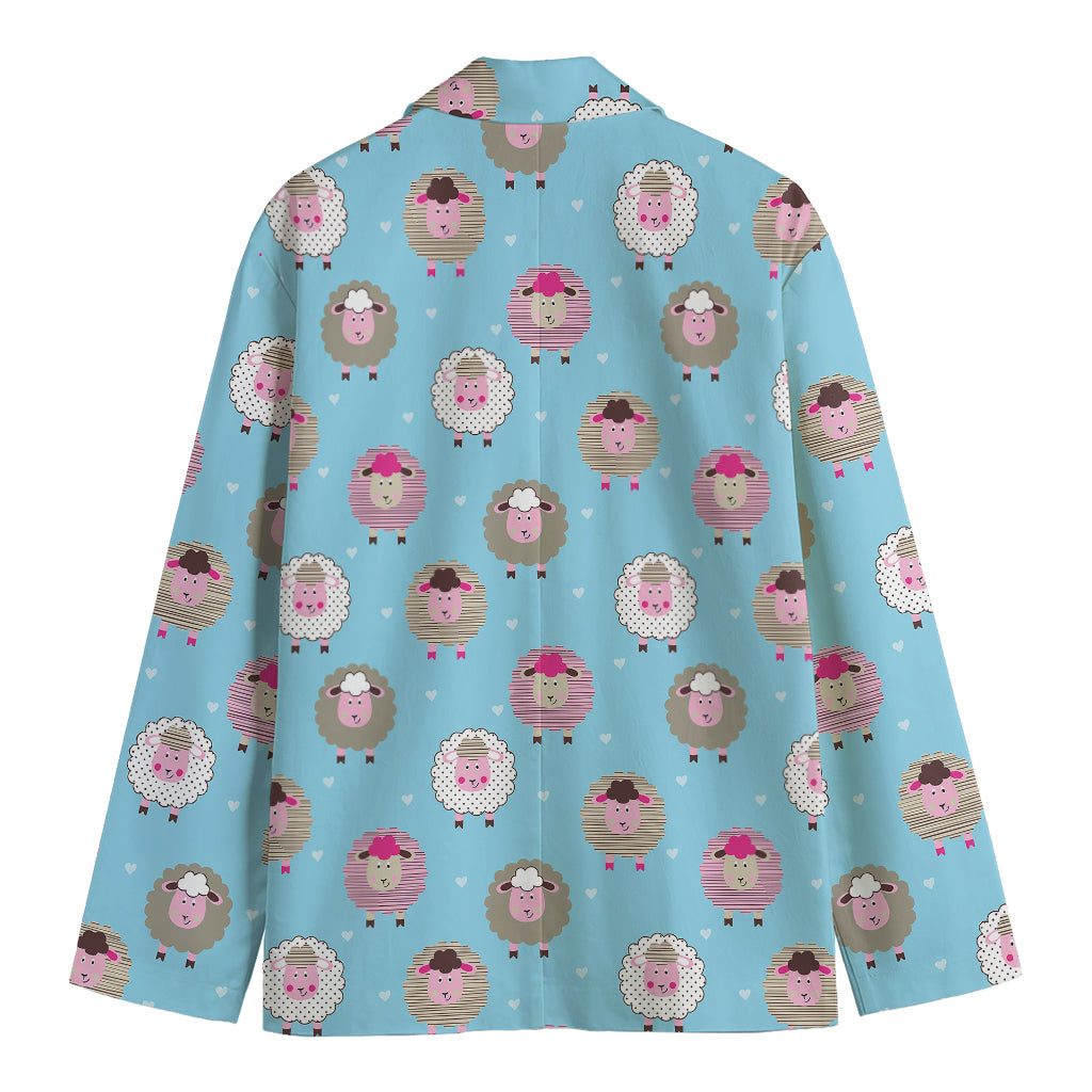 Cartoon Sheep Pattern Print Men's Blazer