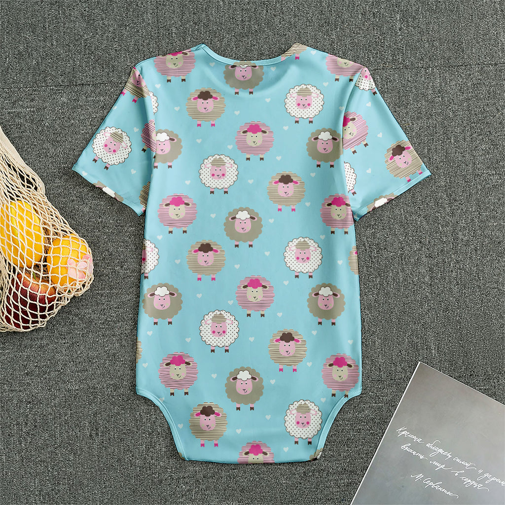 Cartoon Sheep Pattern Print Men's Bodysuit