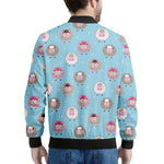Cartoon Sheep Pattern Print Men's Bomber Jacket