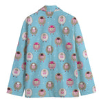 Cartoon Sheep Pattern Print Men's Cotton Blazer