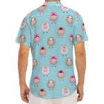 Cartoon Sheep Pattern Print Men's Deep V-Neck Shirt