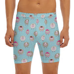 Cartoon Sheep Pattern Print Men's Long Boxer Briefs