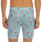 Cartoon Sheep Pattern Print Men's Long Boxer Briefs