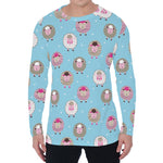 Cartoon Sheep Pattern Print Men's Long Sleeve T-Shirt