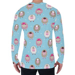 Cartoon Sheep Pattern Print Men's Long Sleeve T-Shirt