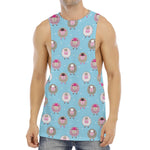 Cartoon Sheep Pattern Print Men's Muscle Tank Top
