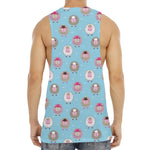 Cartoon Sheep Pattern Print Men's Muscle Tank Top