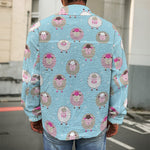 Cartoon Sheep Pattern Print Men's Shirt Jacket