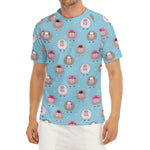 Cartoon Sheep Pattern Print Men's Short Sleeve Rash Guard