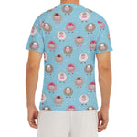 Cartoon Sheep Pattern Print Men's Short Sleeve Rash Guard