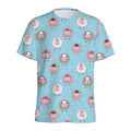 Cartoon Sheep Pattern Print Men's Athletic T-Shirt