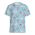 Cartoon Sheep Pattern Print Men's Sports T-Shirt