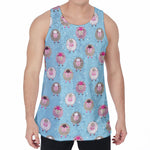 Cartoon Sheep Pattern Print Men's Velvet Tank Top