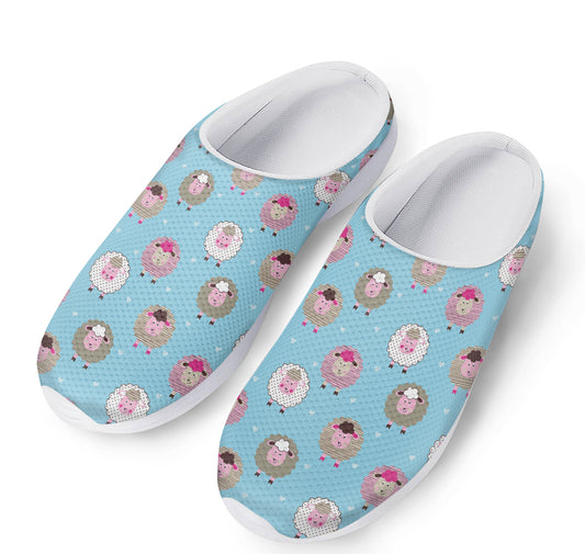 Cartoon Sheep Pattern Print Mesh Casual Shoes