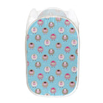 Cartoon Sheep Pattern Print Mesh Laundry Hamper