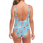 Cartoon Sheep Pattern Print One Piece Swimsuit