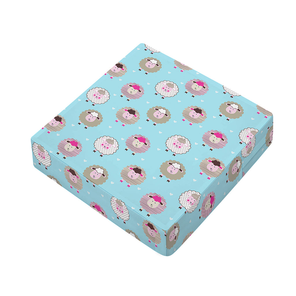Cartoon Sheep Pattern Print Outdoor Seat Cushion Cover
