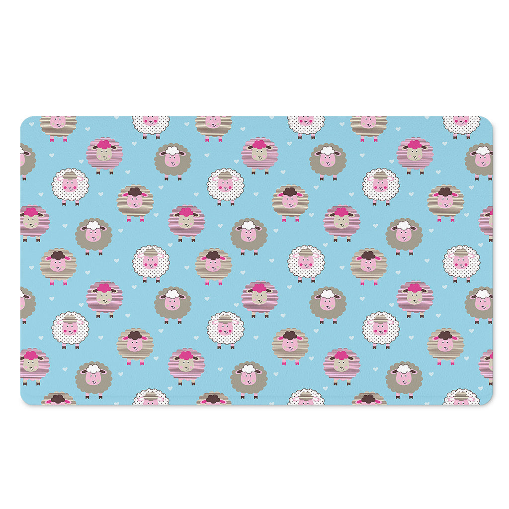 Cartoon Sheep Pattern Print Polyester Doormat