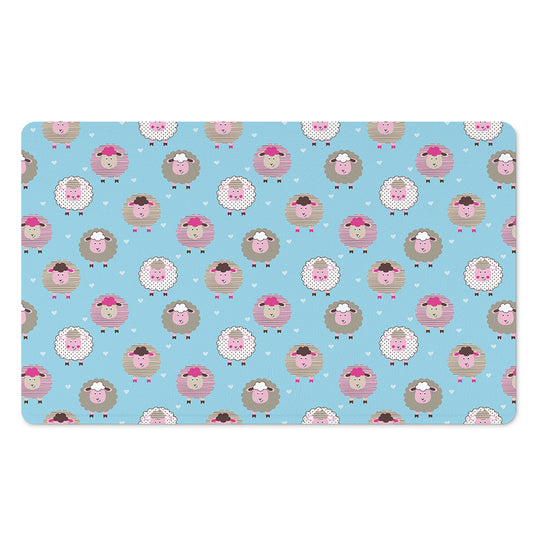 Cartoon Sheep Pattern Print Polyester Doormat
