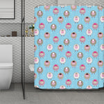 Cartoon Sheep Pattern Print Polyester Shower Curtain
